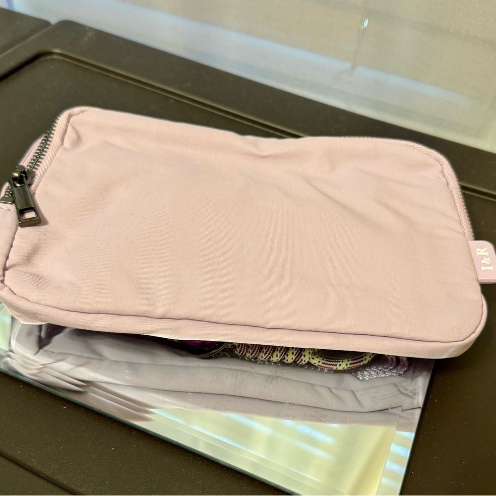 Iris & Rainbow Lavender Duo Zipper Crossbody with long strap Brand New with tags